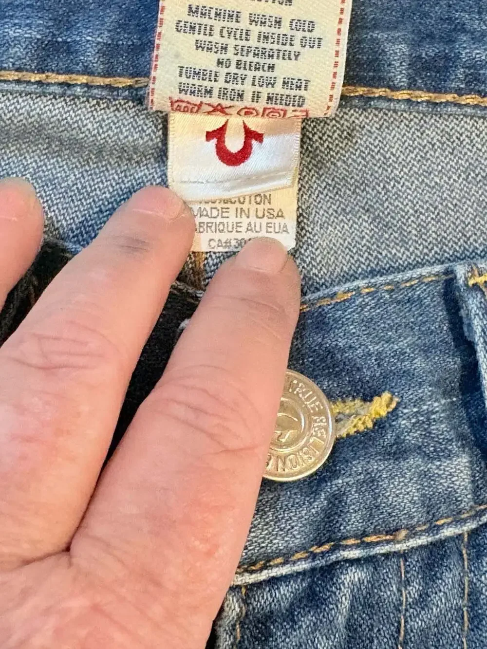 Vintage True Religion Billy Big T Bootcut Denim Jeans Size 33 #1189